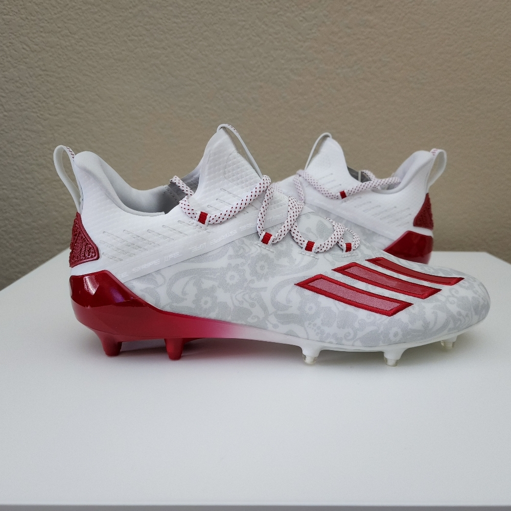 Adidas Adizero New Reign Young King Men's Football Cleats Red Floral New Size 8